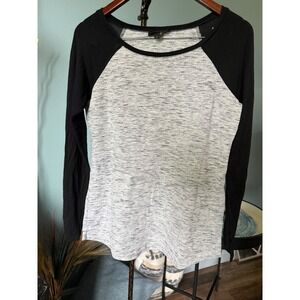 Raglan Baseball Tee Black Grey Space Dye Top